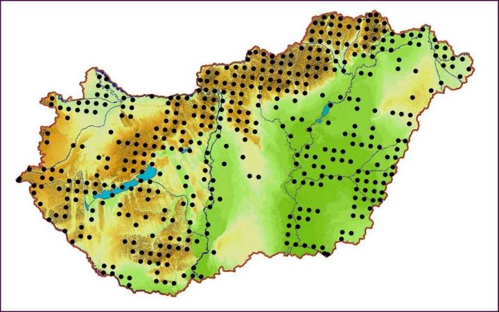 A nagy szarvasbogár elterjedése Magyarországon (forrás: Természetvédelmi kezelés)